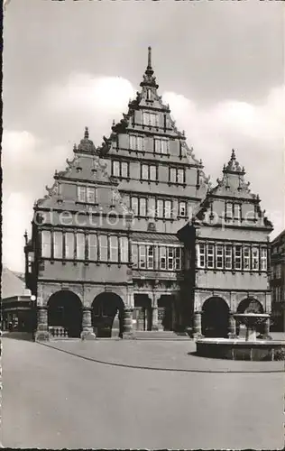 Paderborn Rathaus Giebel Brunnen Kat. Paderborn