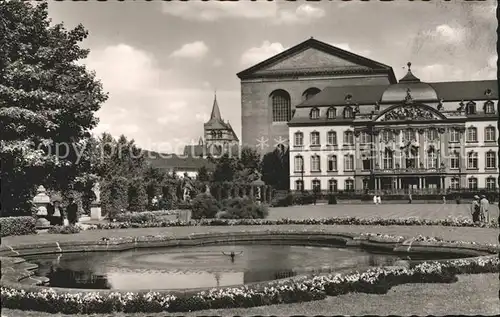Trier Kurfuerstliches Palais Basilika und Dom Teich Kat. Trier