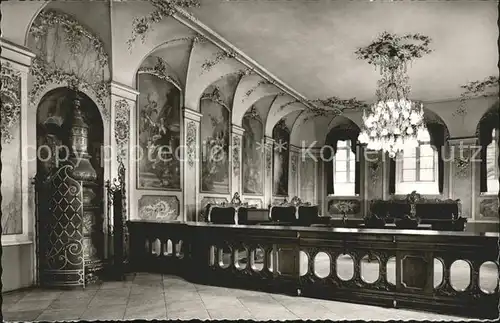 Luebeck Rathaus Audienzsaal erbaut 1700 Kronleuchter Gemaelde Kat. Luebeck