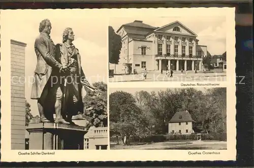 Weimar Thueringen Goethe Schiller Denkmal Nationaltheater Goethes Gartenhaus Kat. Weimar