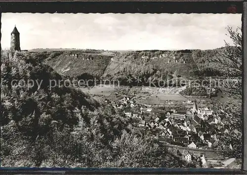 Geislingen Steige Panorama mit oedenturm Schwaebische Alb Kat. Geislingen an der Steige