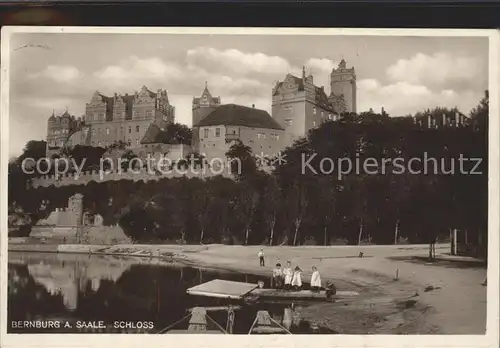 Bernburg Saale Uferpartie an der Saale Schloss Kat. Bernburg