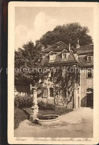 Weimar Thueringen Ehemaliges Wohnhaus der Charlotte von Stein Kupfertiefdruck Kat. Weimar