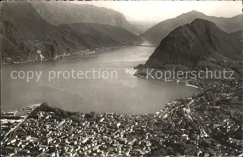 Lugano TI Monte S Salvatore Fliegeraufnahme Kat. Lugano