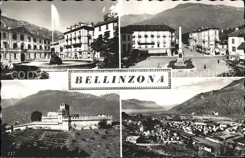 Bellinzona Brunnen Denkmal Burg Kat. Bellinzona