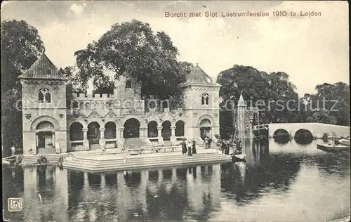 Leiden Burcht Slot Lustrumfeesten 1910  Kat. Leiden