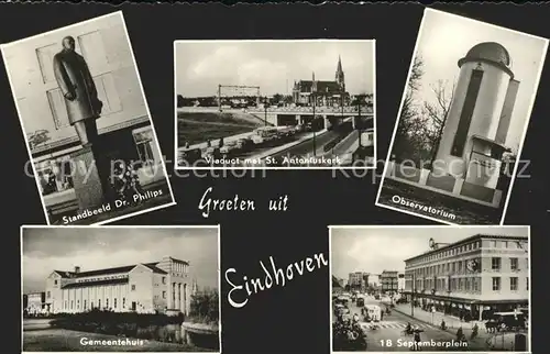 Eindhoven Netherlands Viaduct St Antoniuskerk Observatorium 18 Septemberplein Gemeentehuis Kat. Eindhoven