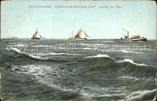 Scheveningen Schoone kust storm zee Kat. Scheveningen