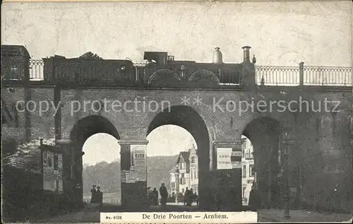 Arnhem De Drie Poorten Dampflokomotive Eisenbahnbruecke Kat. Arnhem