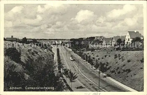 Arnhem Cattepoelscheweg Strassenbahn Kat. Arnhem