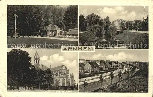 Arnhem Theeschenkerij Park Sonsbeek Waterwerken Alteveer Groote Kerk Kat. Arnhem