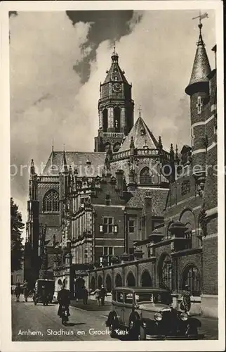 Arnhem Stadhuis en Groote Kerk Rathaus Kirche Kat. Arnhem