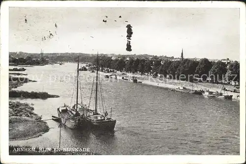 Arnhem Rijn en Rijnkade Schiff Kat. Arnhem