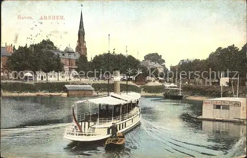 Arnhem Haven Dampfer Kirchturm Kat. Arnhem