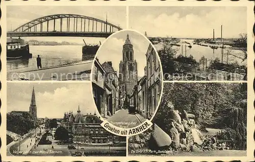 Arnhem Rijnbrug Panorama Velperplein Musis Sacrum Trompetsteeg Toren Park Sonsbeek Kat. Arnhem