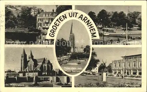 Arnhem Kasteel Zijpendaal St Walburgkerk Willemsplein Hert Velperplein Musis Sacrum Kat. Arnhem