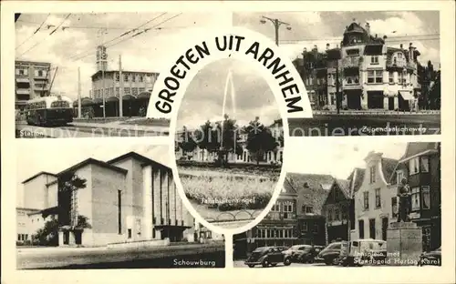 Arnhem Station Schouwburg Jansbuitensingel Zijpendaalscheweg Jansplein Standbeeld Kat. Arnhem
