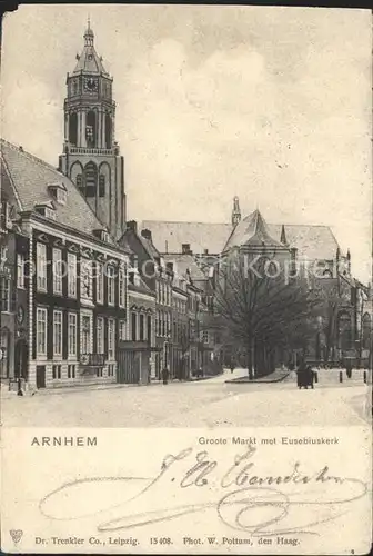 Arnhem Groote Markt met Eusebiuskerk Kat. Arnhem