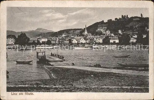 Linz Rhein mit Bootssteg Kat. Linz am Rhein