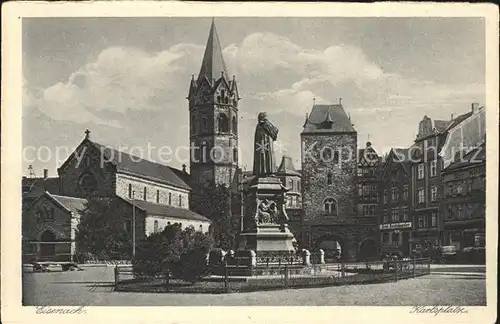 Eisenach Thueringen Karlsplatz mit Luther Denkmal Kat. Eisenach