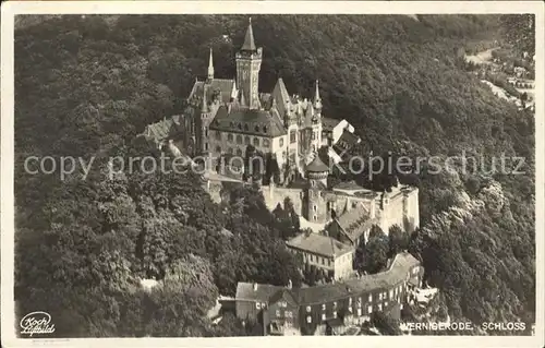 Wernigerode Harz Fliegeraufnahme Schloss Kat. Wernigerode