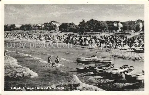 Ahlbeck Ostseebad Strandleben Boote Kat. Heringsdorf Insel Usedom