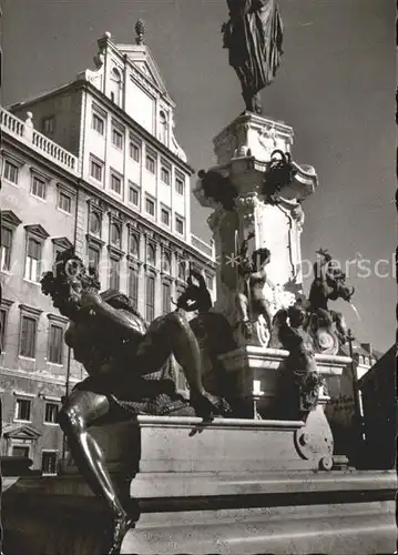 Augsburg Augustusbrunnen mit Rathaus Kat. Augsburg