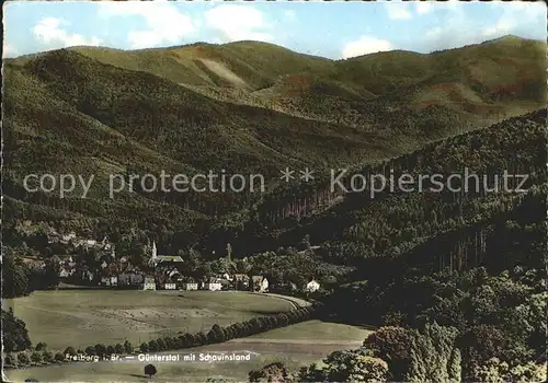 Freiburg Breisgau Guenterstal mit Schauinsland Kat. Freiburg im Breisgau