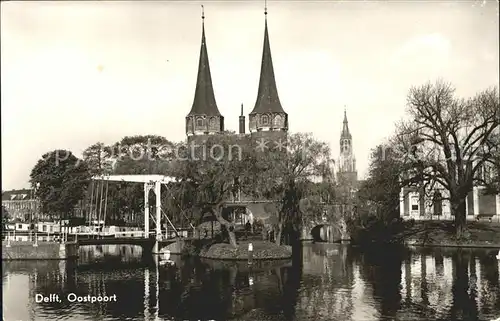 Delft Oostpoort alte Bruecke Kat. Delft