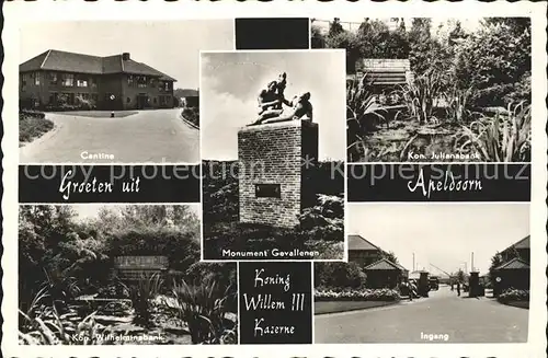 Apeldoorn Koning Willem III Kazerne Julianabank Ingang Monument Cantine  Kat. Apeldoorn