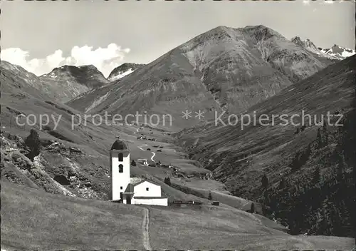 Cresta Avers Hochtal mit Kirchlein / Cresta Avers /Bz. Hinterrhein