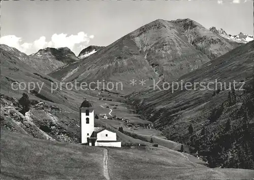 Cresta Avers Hochtal mit Kirchlein / Cresta Avers /Bz. Hinterrhein