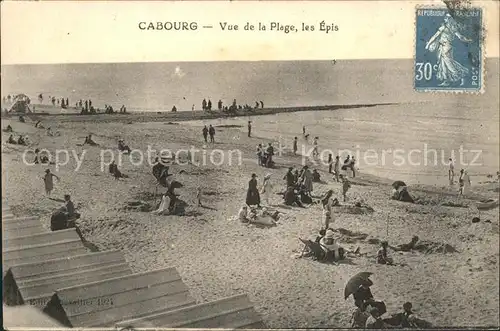 Cabourg Vue de la Plage les Epis Stempel auf AK Kat. Cabourg