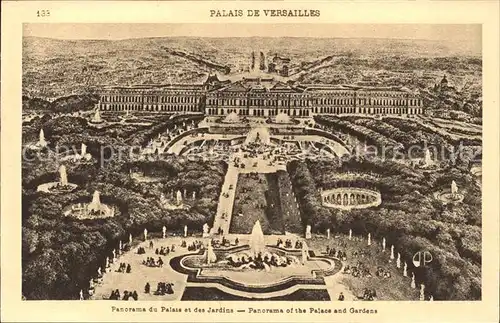 Versailles Yvelines Panorama du Palais et des Jardins Kat. Versailles