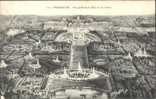 Versailles Yvelines Vue generale du Parc et du Palais Kat. Versailles