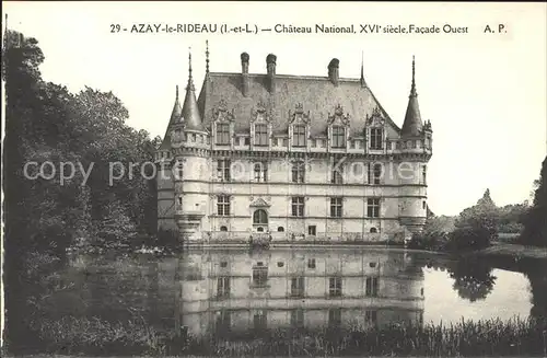 Azay le Rideau Chateau National XVI siecle Etang Kat. Azay le Rideau