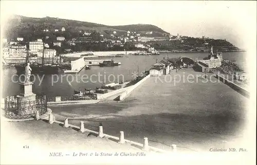 Nice Alpes Maritimes Port et Statue de Charles Felix Monument Kat. Nice