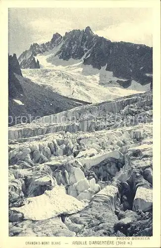 Chamonix Mer de Glace Glacier Aiguille d Argentiere Gletscher Kat. Chamonix Mont Blanc