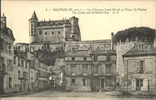 Saumur Chateau et Place Saint Michel Kat. Saumur