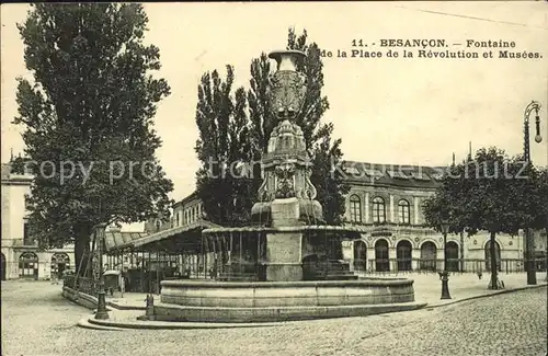 Besancon Doubs Fontaine Place de la Revolution et Musees Kat. Besancon