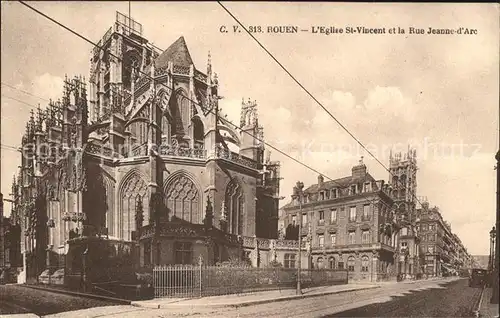 Rouen Eglise Saint Vincent et Rue Jeanne d Arc Kat. Rouen