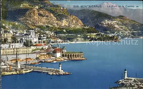 Monte Carlo Le Port et le Casino Phare Kat. Monte Carlo