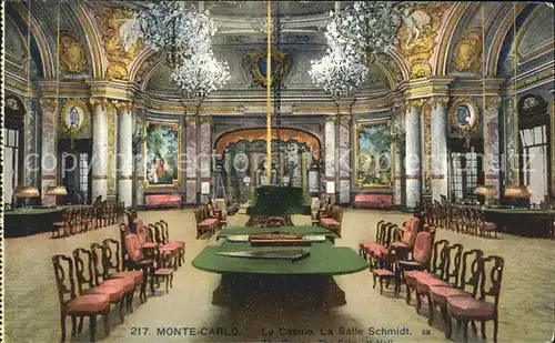 Monte Carlo La Salle Schmidt au Casino Kronleuchter Kat. Monte Carlo