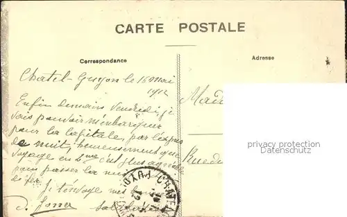 Tournoel et Chemin de la Vierge Ruines Stempel auf AK Kat. Volvic