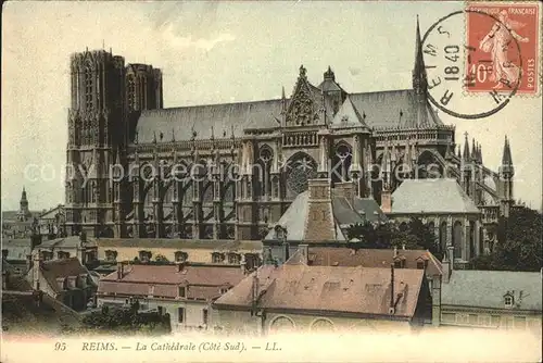 Reims Champagne Ardenne Cathedrale Stempel auf AK Kat. Reims