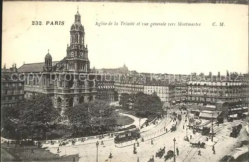 Paris Eglise de la Trinite vue vers Montmartre Kat. Paris