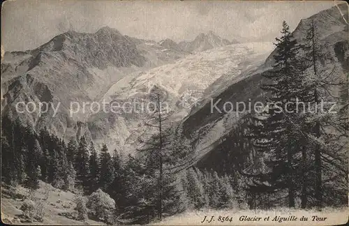 Chamonix Glacier et Aiquille du Tour Gletscher Kat. Chamonix Mont Blanc