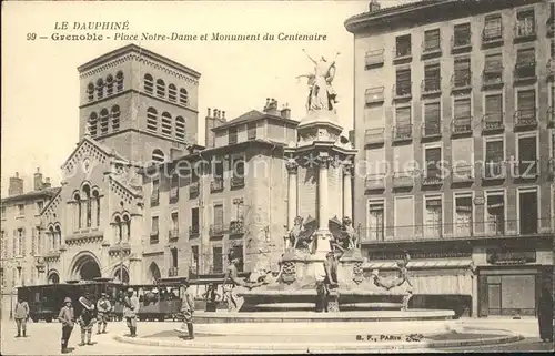 Grenoble Place Notre Dame et Monument du Centenaire Kat. Grenoble