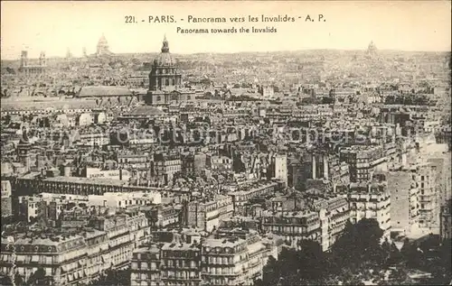 Paris Panorama vers les Invalides Kat. Paris