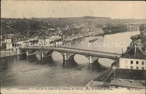 Corbeil-Essonnes Vue sur la Seine Pont Coteaux du Perray / Corbeil-Essonnes /Arrond. d Evry